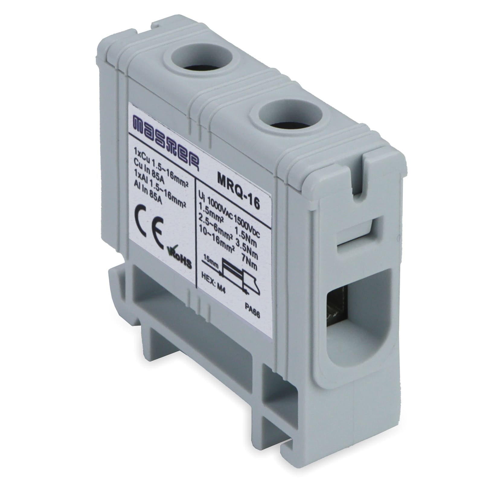 MASTER - MORSETTI RIPARTIZIONE 85A 1POLO GRIGIO MRQ-16