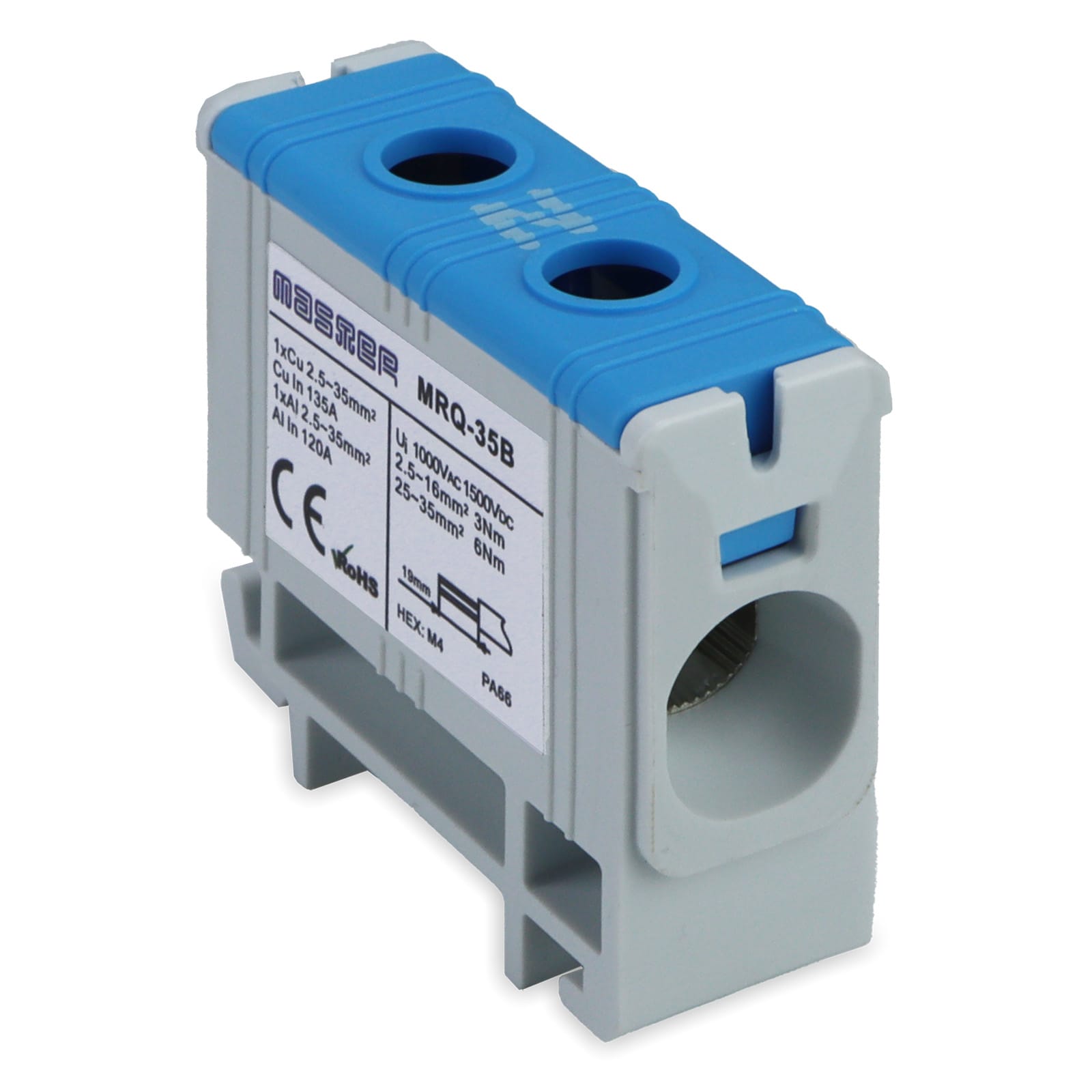 MASTER - MORSETTI RIPARTIZIONE 135A 1P.GRIGIO/BLU MRQ-35B