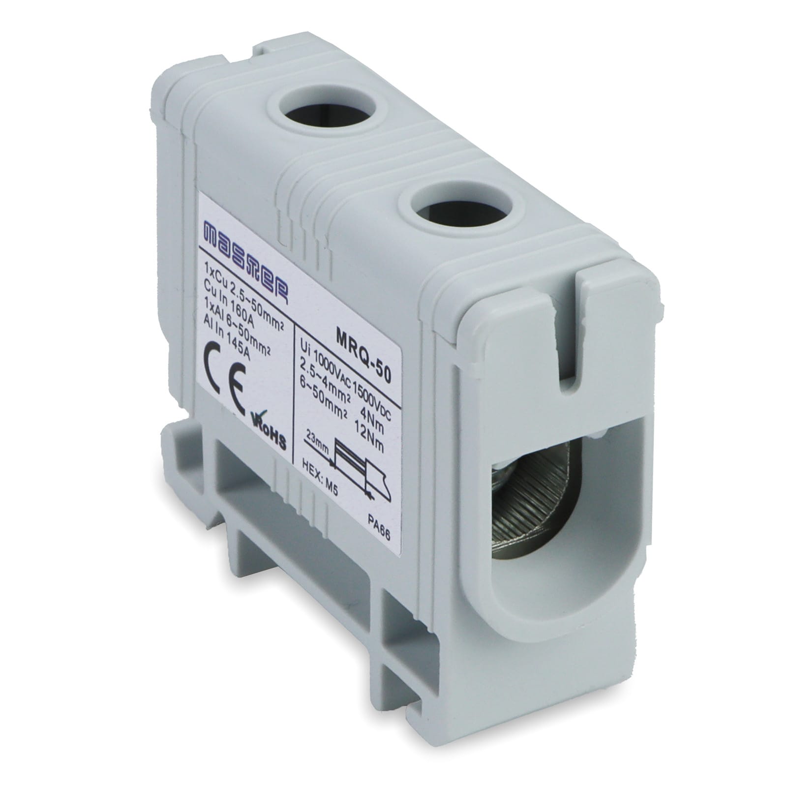 MASTER - MORSETTI RIPARTIZIONE 160A 1POLO GRIGIO MRQ-50