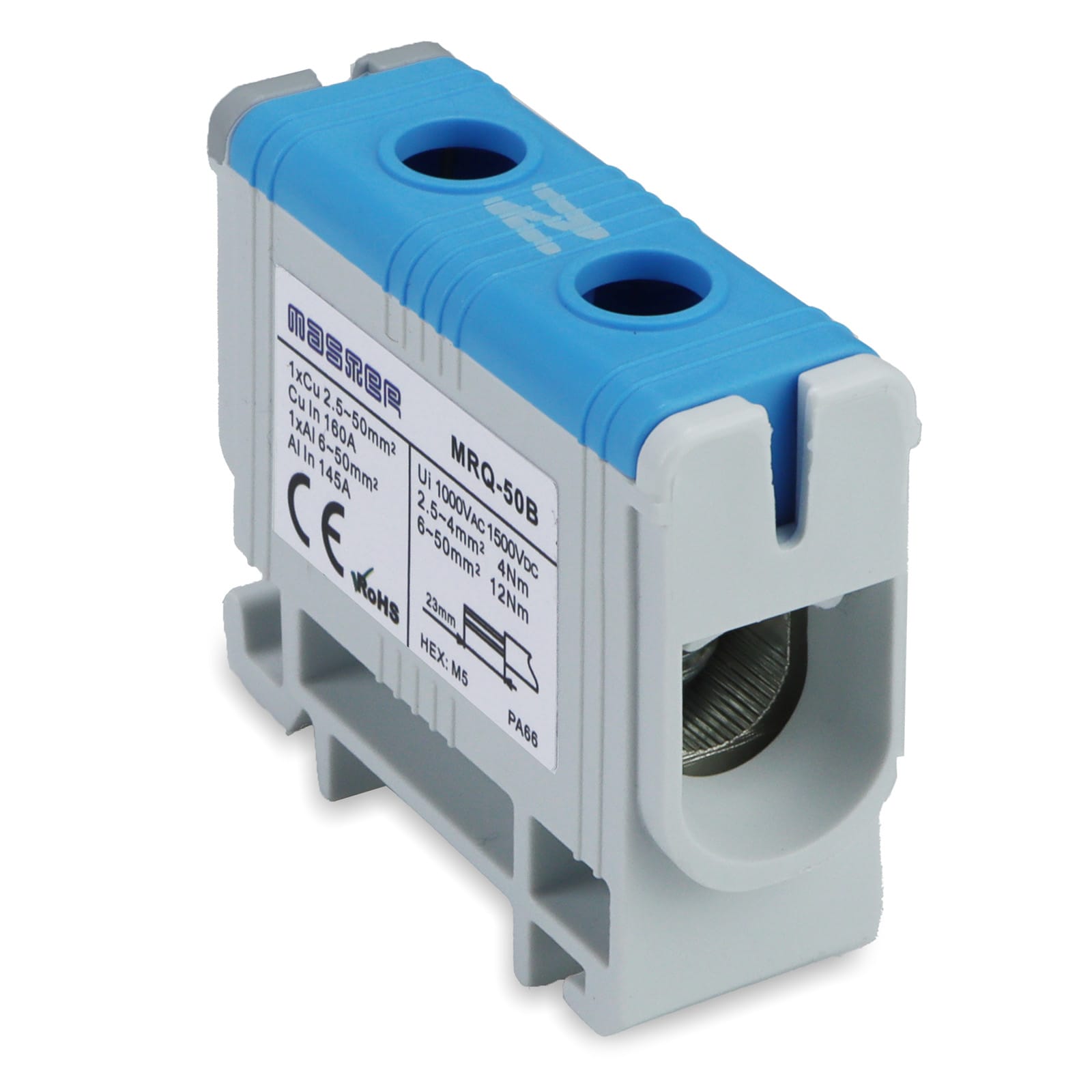 MASTER - MORSETTI RIPARTIZIONE 160A 1P.GRIGIO/BLU MRQ-50B