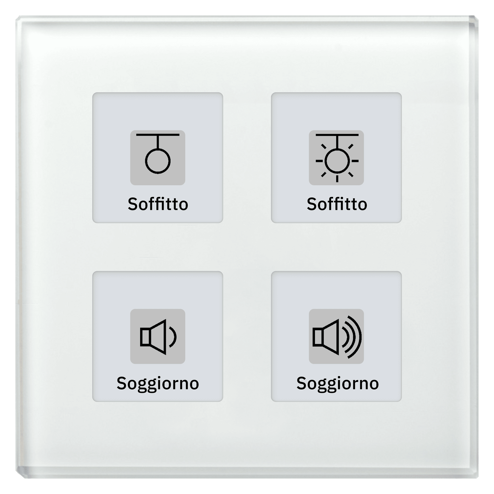 MDT - TASTO VETRO QUAD.PLUS,BIANCO L.