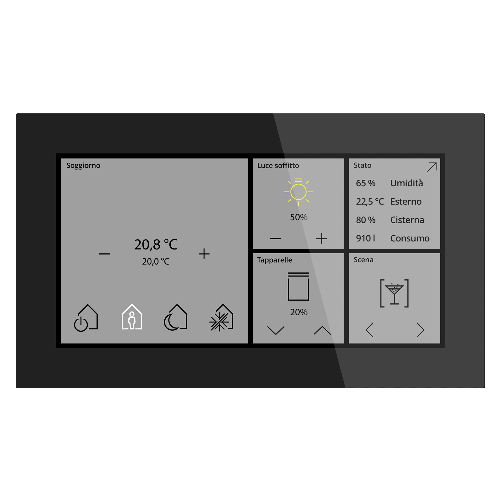 MDT - TASTIERA KNX SMART SEC. 6 ',VETRO, NERO