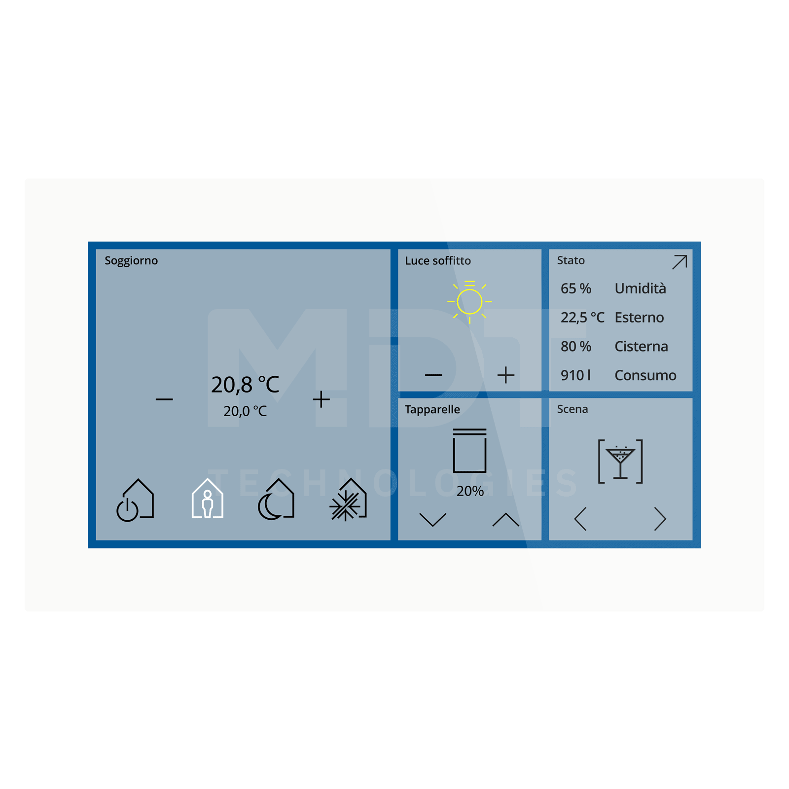 MDT - TASTIERA KNX SMART SEC. 6 ',VETRO,BIANCO