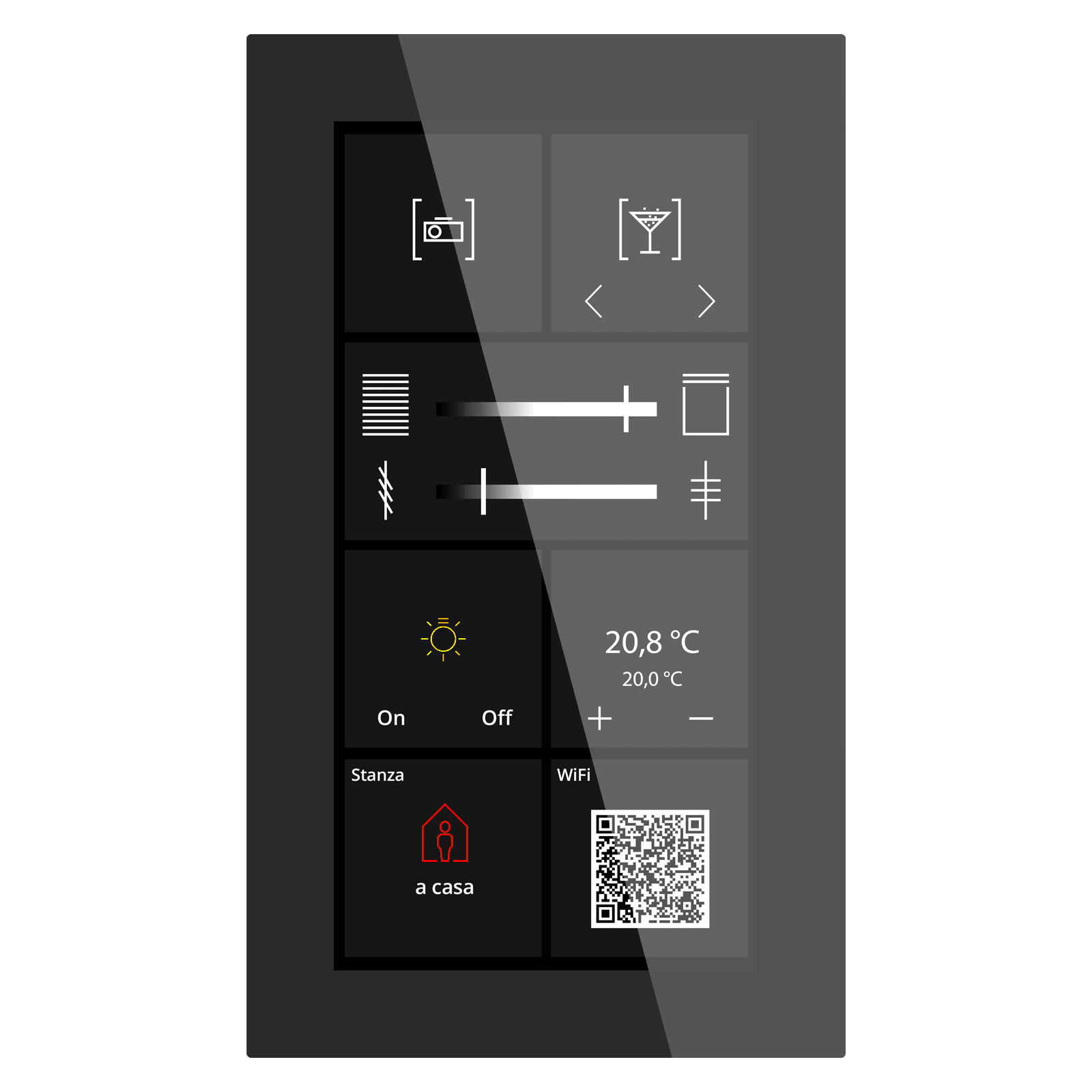 MDT - TASTIERA KNX SMART P.SEC. 6 ',VETRO, NER