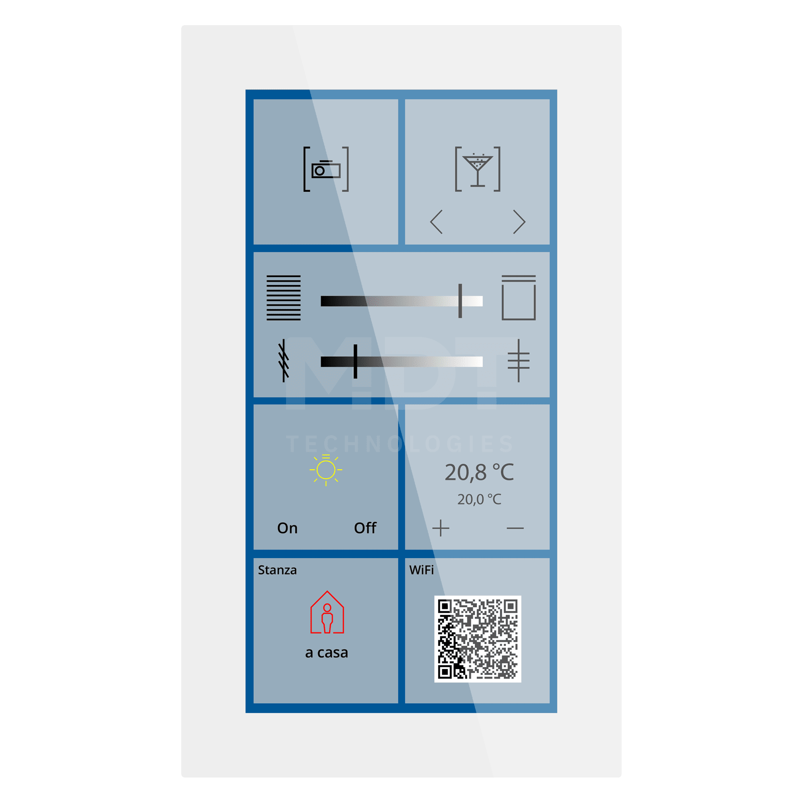MDT - TASTIERA KNX SMART P.SEC. 6 ',VETRO,BIAN