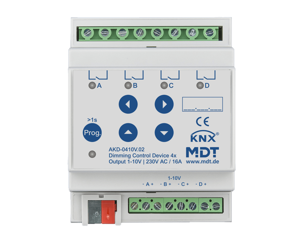 MDT - Dimmer 4 canali KNX,1-10V, barra DIN