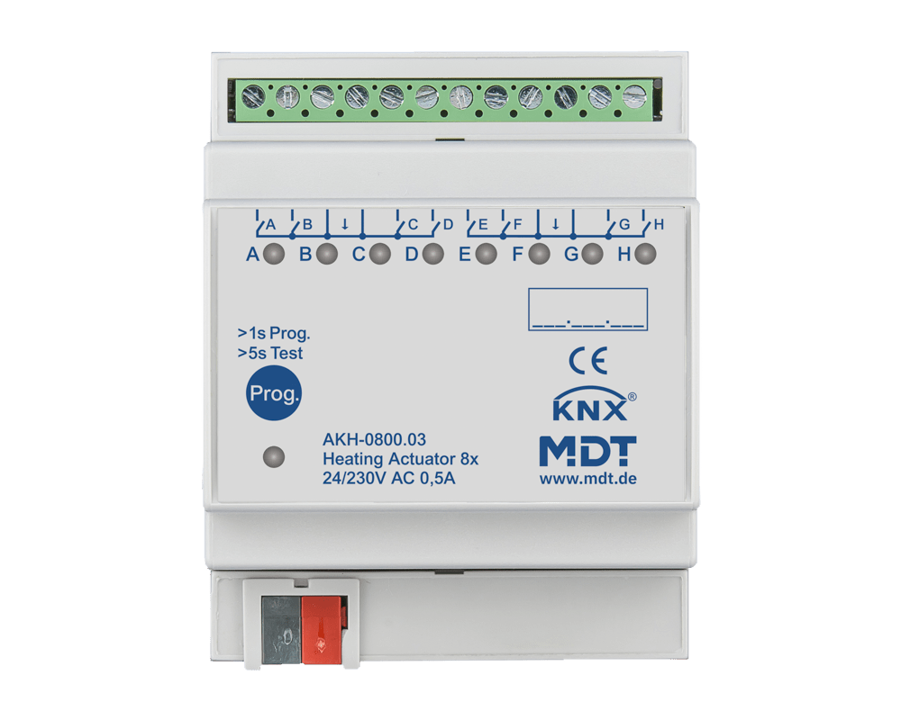 MDT - Attuatore KNX Riscaldamento , 8 canali, 24-230V
