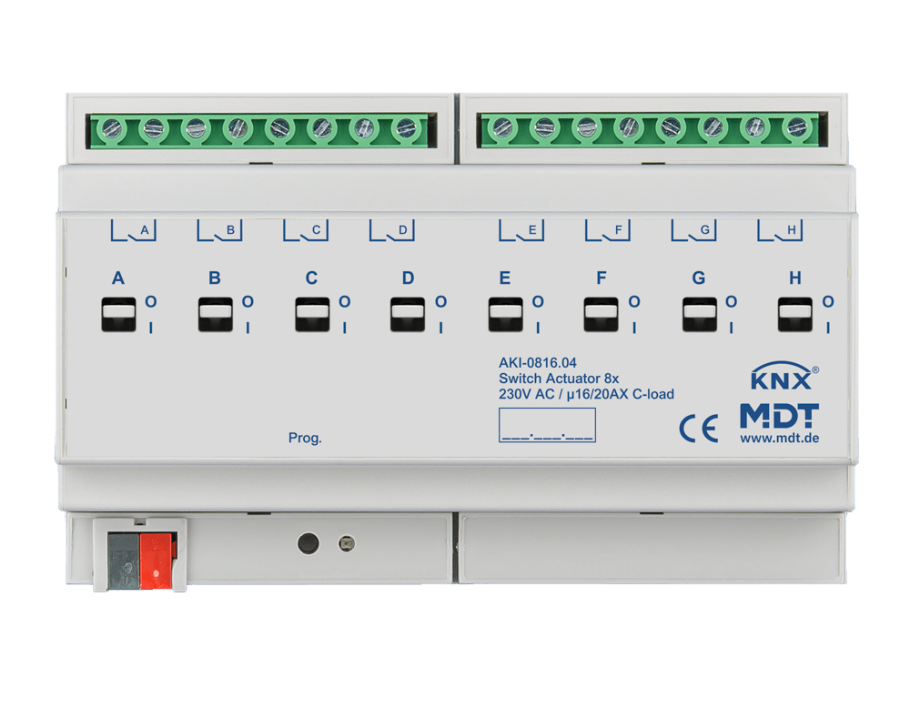 MDT - Attuatore KNX on/off 8 canali, 16A- 230V, industriale