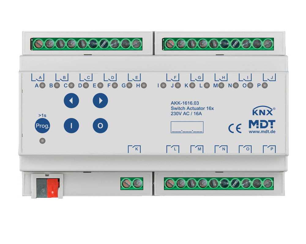 MDT - Attuatore KNX on/off 16 canali,230V,16A, compatto