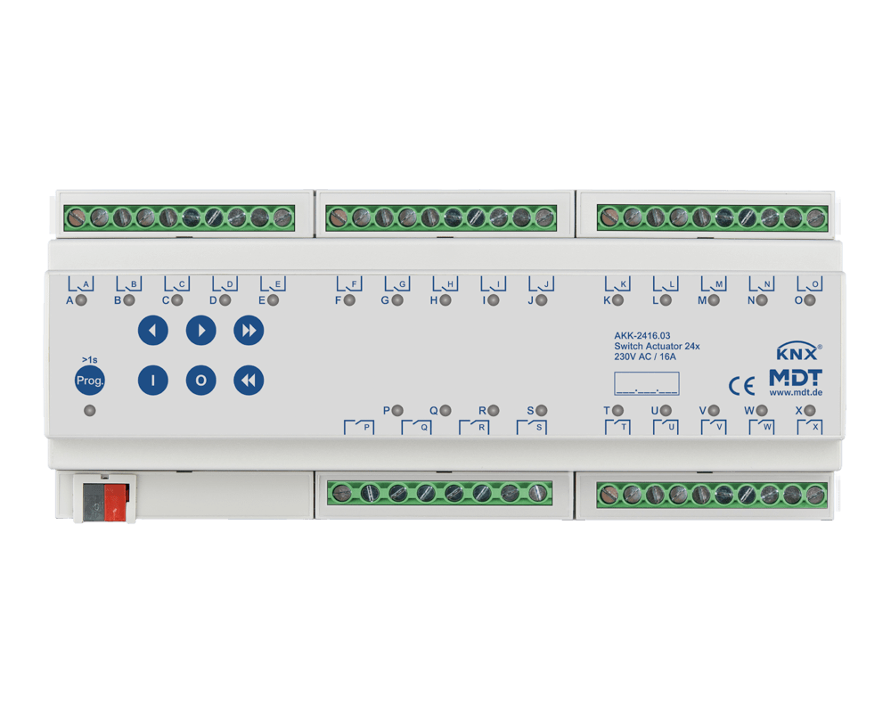 MDT - Attuatore KNX on/off 24 canali,230V,16A, compatto