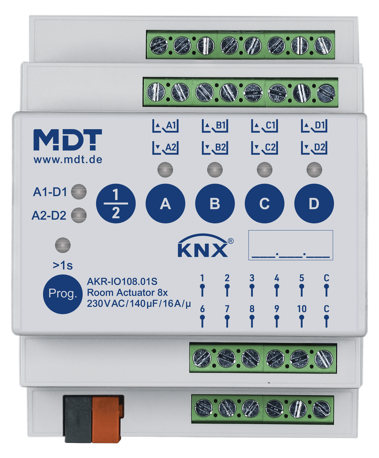 MDT - Attuatore KNX multifunzione 10IN/8OUT,16A