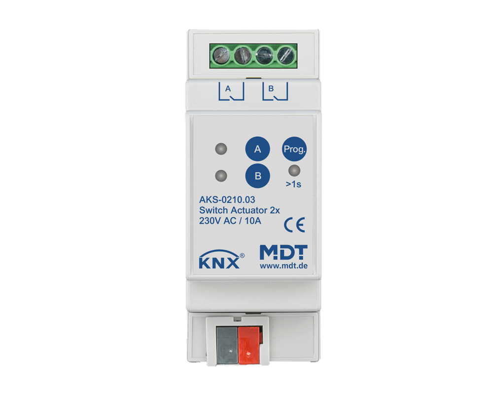 MDT - Attuatore KNX on/off 2 canali,230V,10A,C-Last,140µF