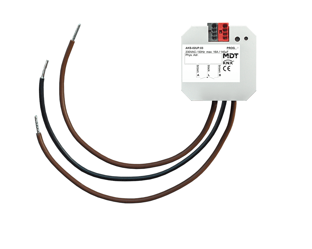 MDT - Attuatore KNX on/off 2 canali,230V,16A, inc.,C-Last,140µF