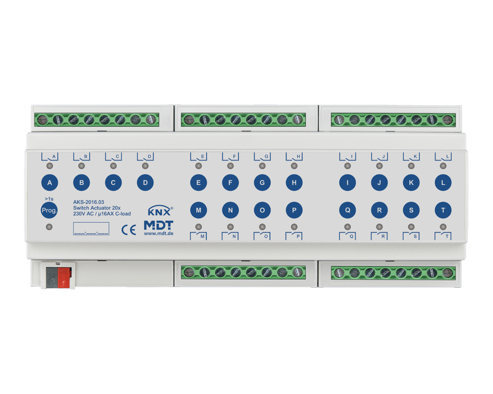 MDT - Attuatore KNX on/off 20 canali,230V,16A,C-Last,140µF