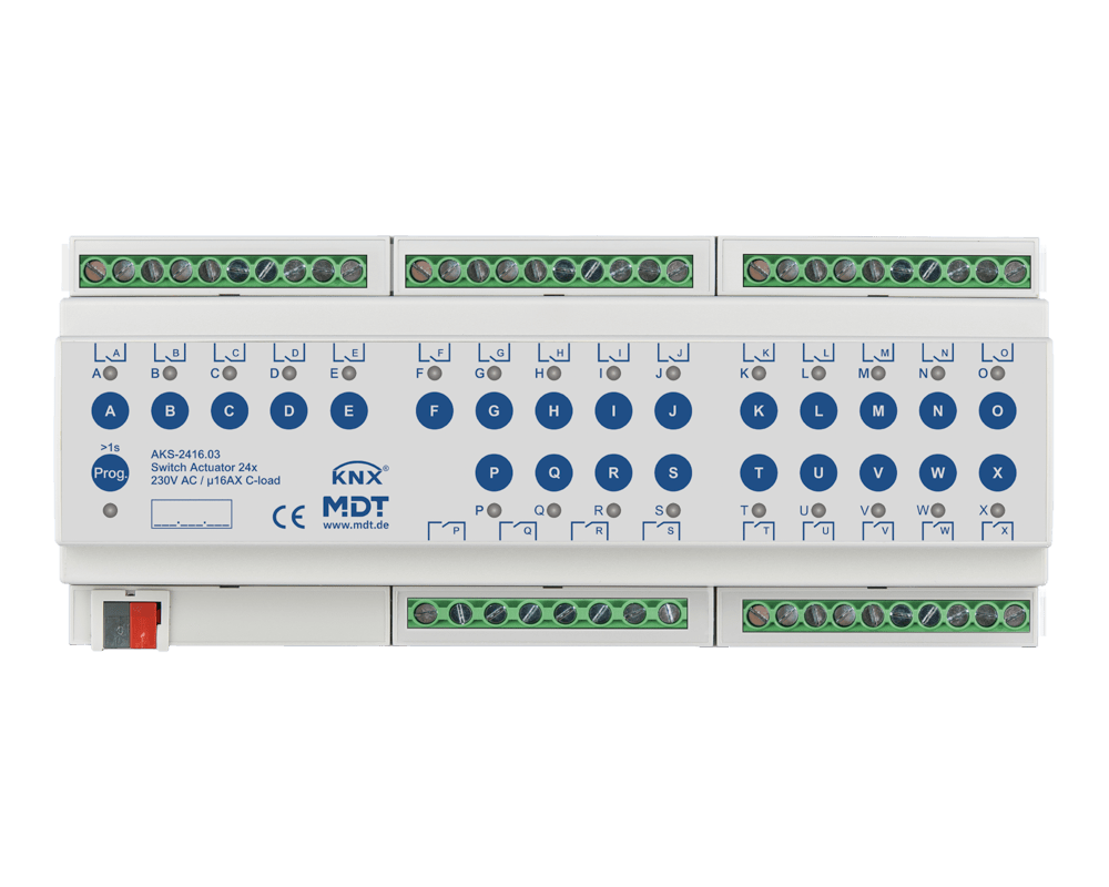 MDT - Attuatore KNX on/off 24 canali,230V,16A,C-Last,140µF