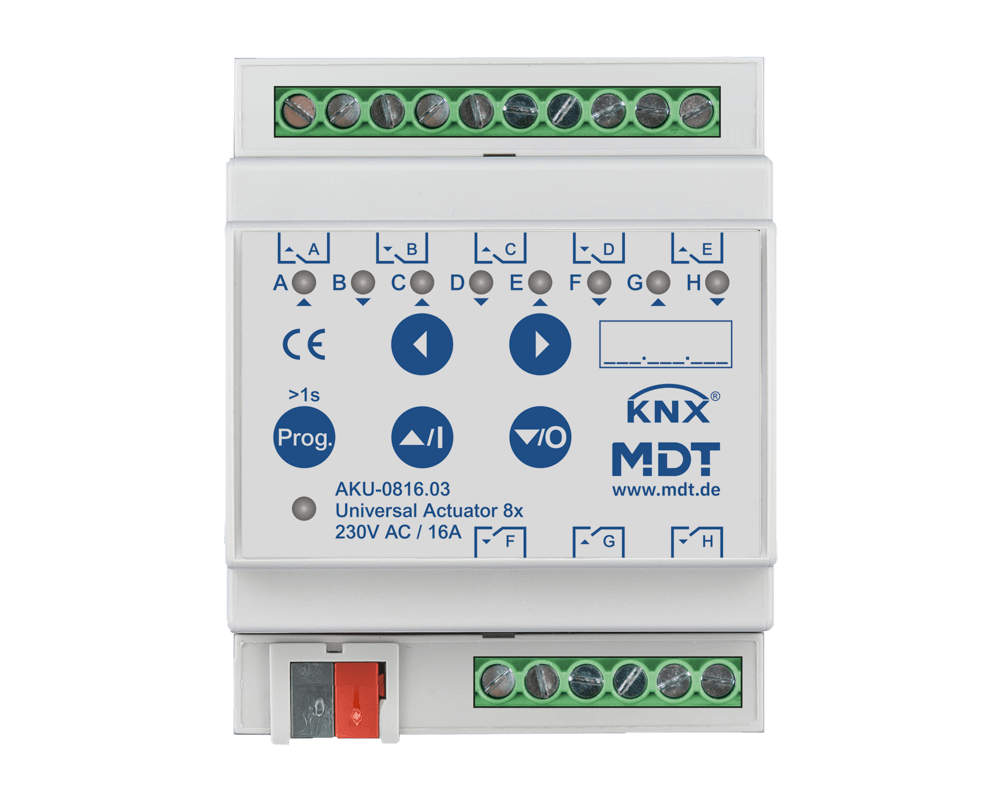 MDT - Attuatore KNX Universale 8 canali,16A,230V