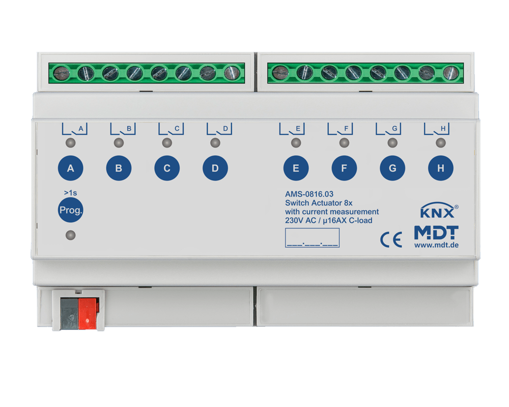 MDT - Attuatore KNX on/off 8 canali 230V,16A, C-Last,ric.cor
