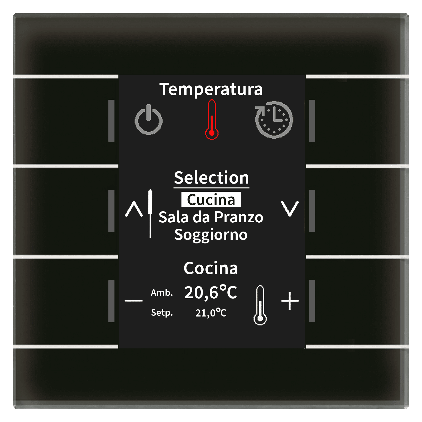 MDT - Room Controller KNX display, vetro nero