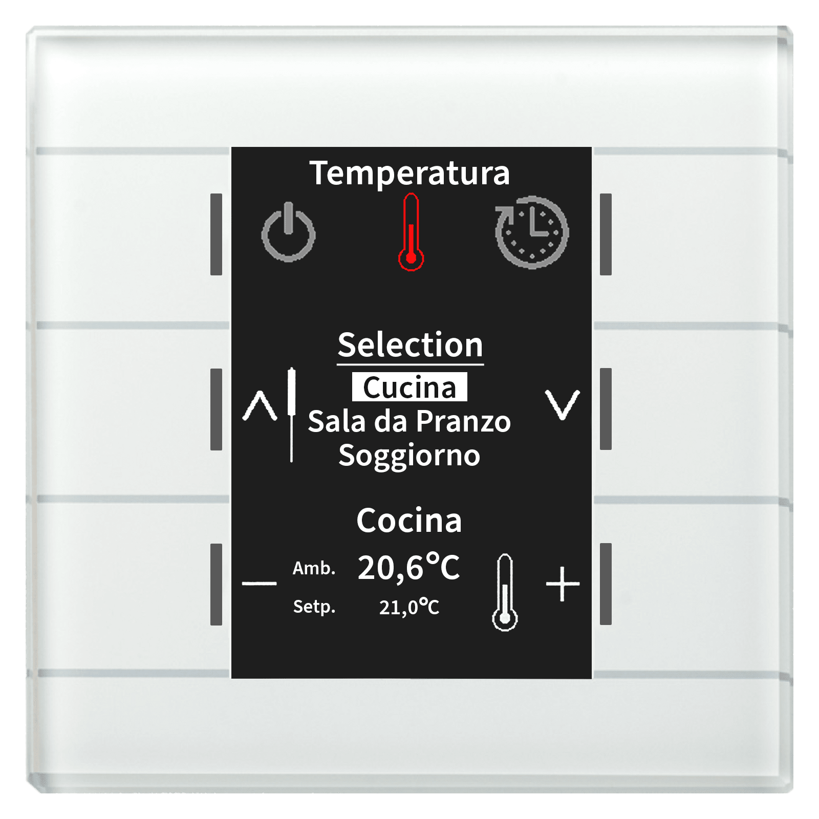MDT - Room Controller KNX display, vetro bianco