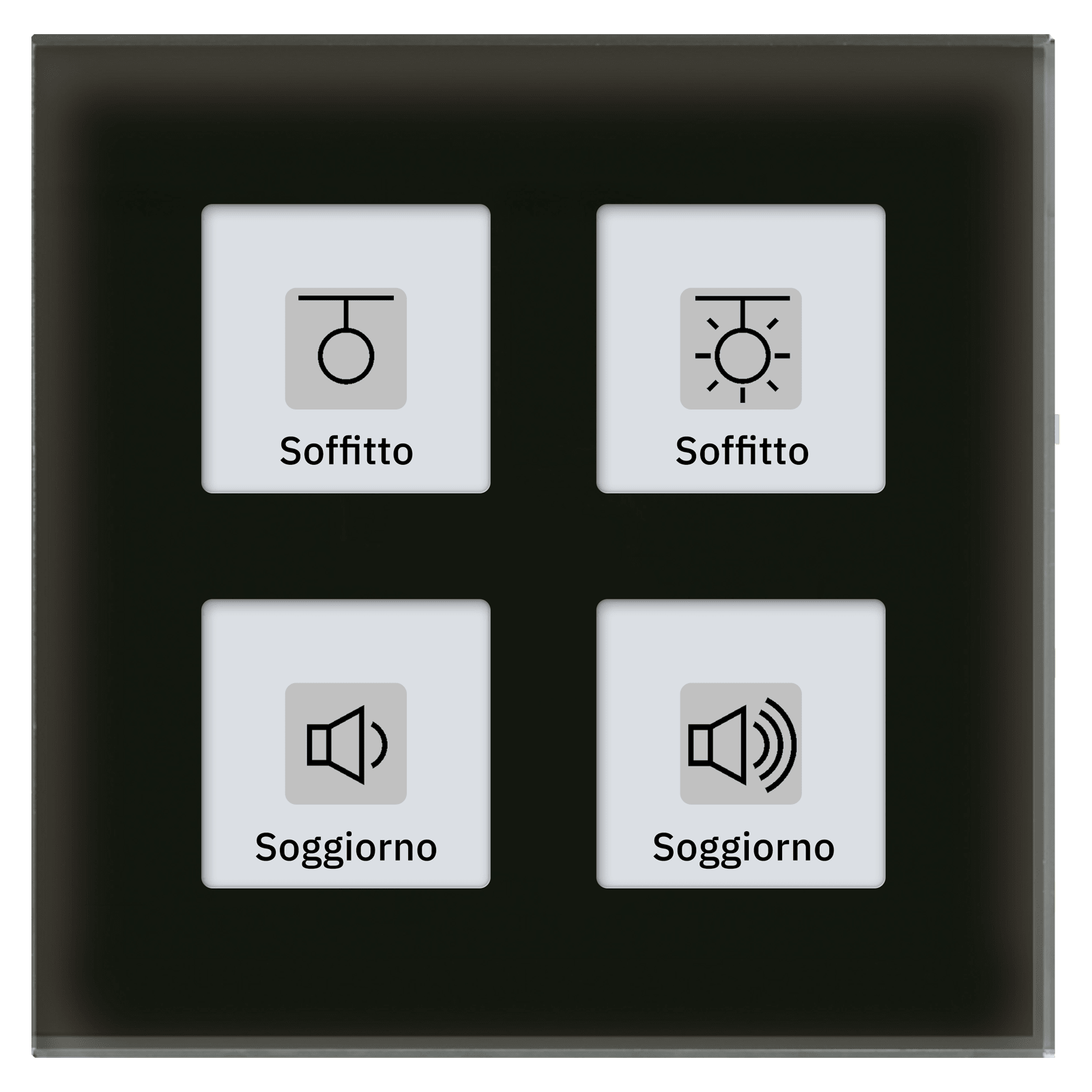 MDT - Tastiera KNX in vetro Plus 4 tasti, nero