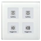 MDT - Tastiera KNX in vetro Plus 4 tasti, bianco