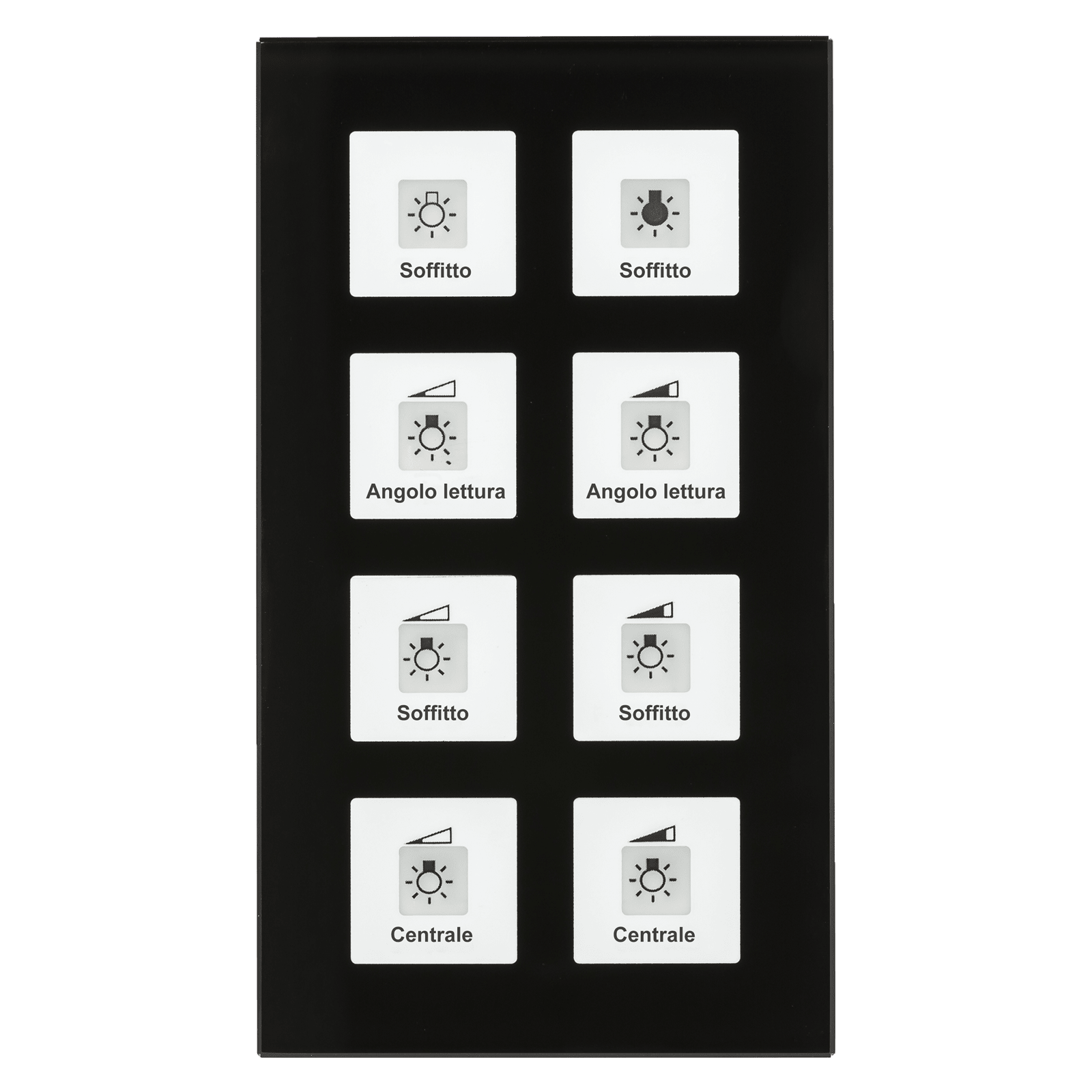 MDT - Tastiera KNX in vetro Plus 8 tasti, nero