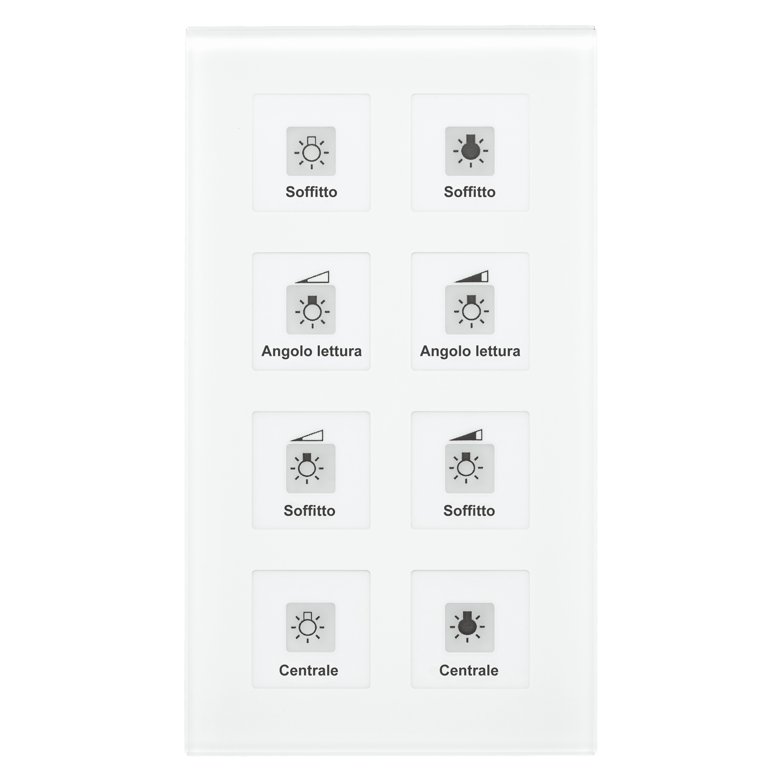 MDT - Tastiera KNX in vetro Plus 8 tasti, bianco