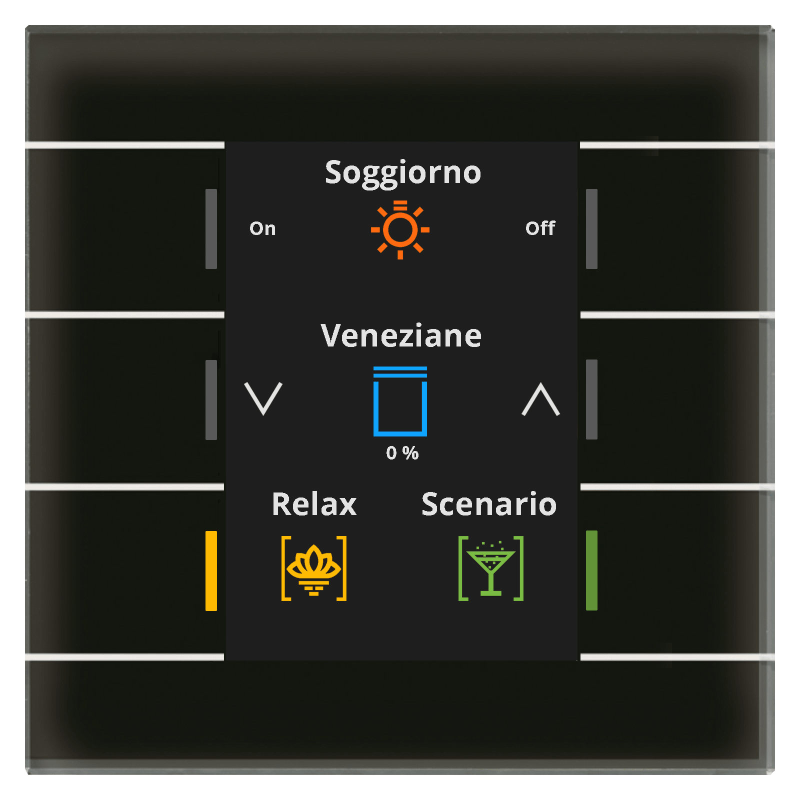 MDT - Tastiera KNX in vetro 6 tasti con display, nero