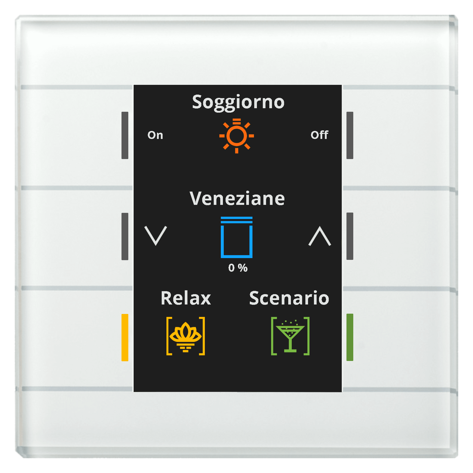MDT - Tastiera KNX in vetro 6 tasti con display, bianco