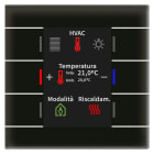 MDT - Tastiera KNX in vetro 6 tasti con display + T°, nero