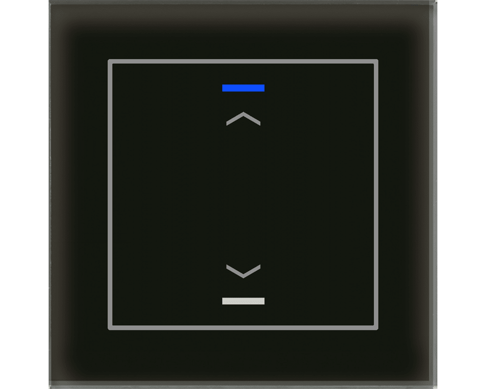 MDT - Tastiera KNX  Light vetro 1 tasto, nero, serigrafia tapparella