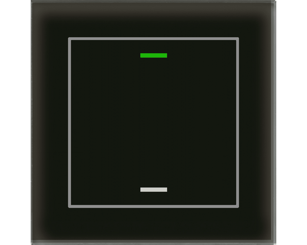 MDT - Tastiera KNX Light vetro 1 tasto + T°, nero