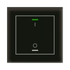 MDT - Tastiera KNX Light vetro 1 tasto + T°, nero, serigrafia on/off