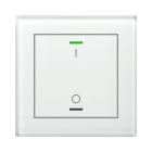 MDT - Tastiera KNX Light vetro 1 tasto + T°, bianco, serigrafia on/off