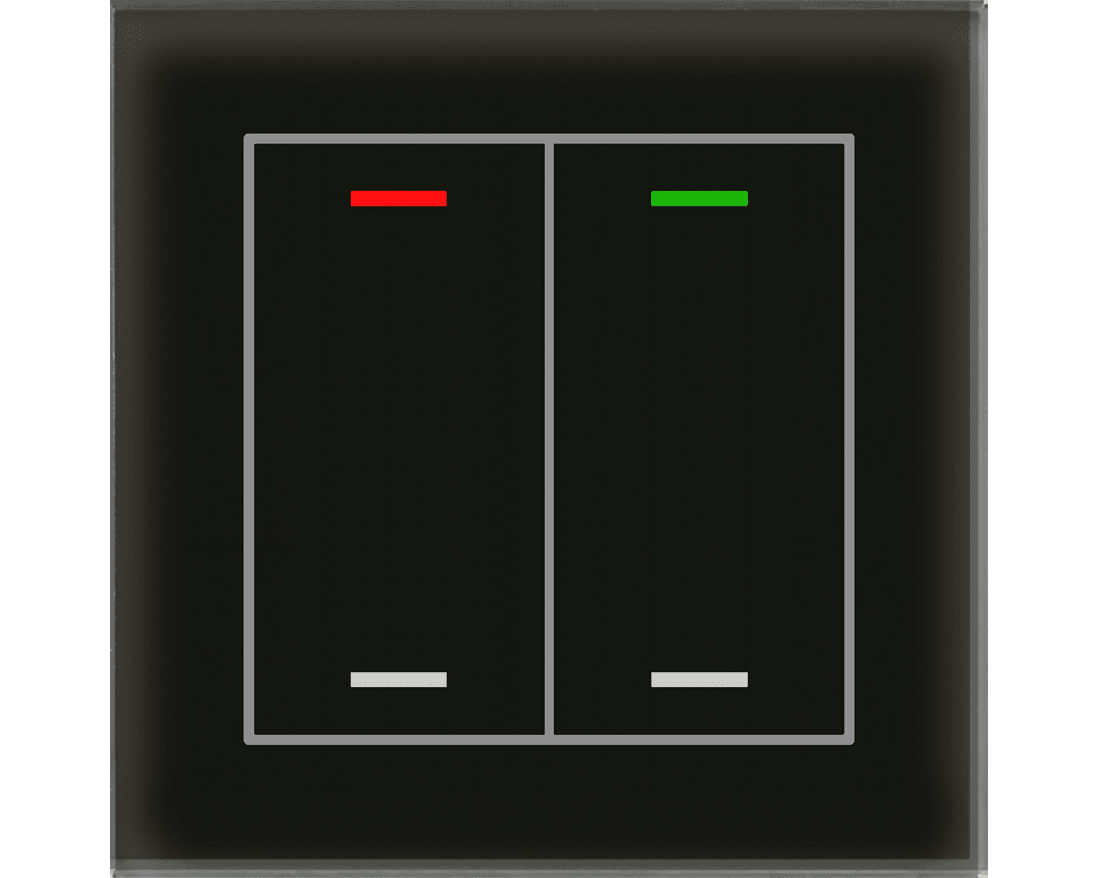 MDT - Tastiera KNX Light vetro 2 tasti, nero