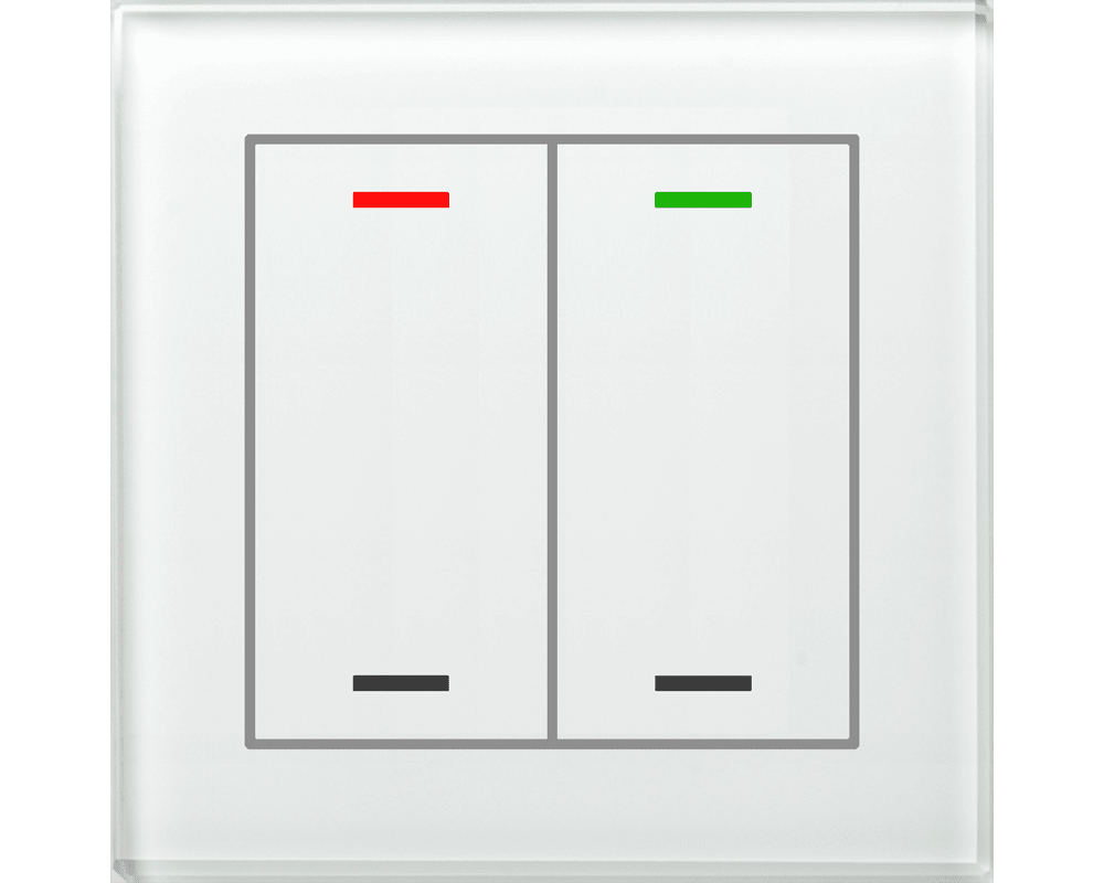 MDT - Tastiera KNX Light vetro 2 tasti, bianco