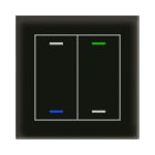 MDT - Tastiera KNX  Light vetro 2 tasti + T°, nero