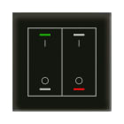 MDT - Tastiera KNX Light vetro 2 tasti + T°, nero, serigrafia on/off