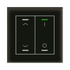 MDT - Tastiera KNX  Light vetro 2 tasti + T°, nero, serigrafia combinata