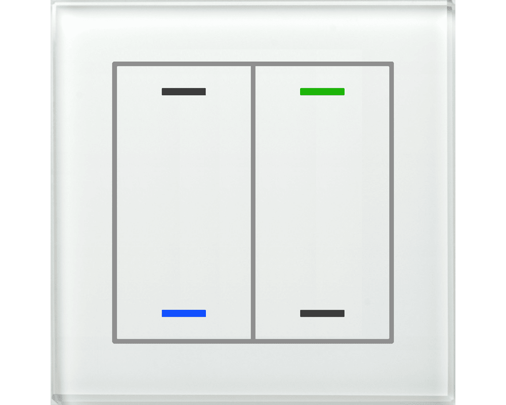 MDT - Tastiera KNX Light vetro 2 tasti + T°, bianco