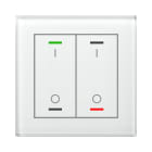 MDT - Tastiera KNX Light vetro 2 tasti + T°, bianco, serigrafia on/off