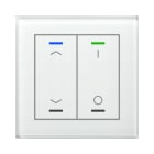 MDT - Tastiera KNX  Light vetro 2 tasti + T°, bianco, serigrafia combinata