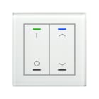 MDT - Tastiera KNX  Light vetro 2 tasti + T°, bianco, serigrafia combinata
