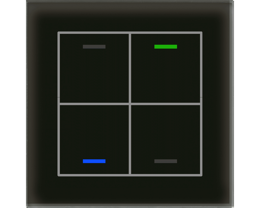 MDT - Tastiera KNX  Light vetro 4 tasti, nero