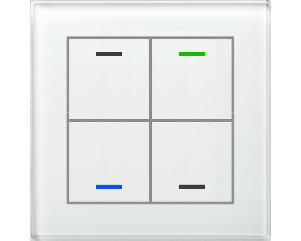 MDT - Tastiera KNX Light vetro 4 tasti, bianco