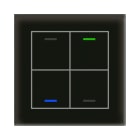 MDT - Tastiera KNX  Light vetro 4 tasti + T°, nero