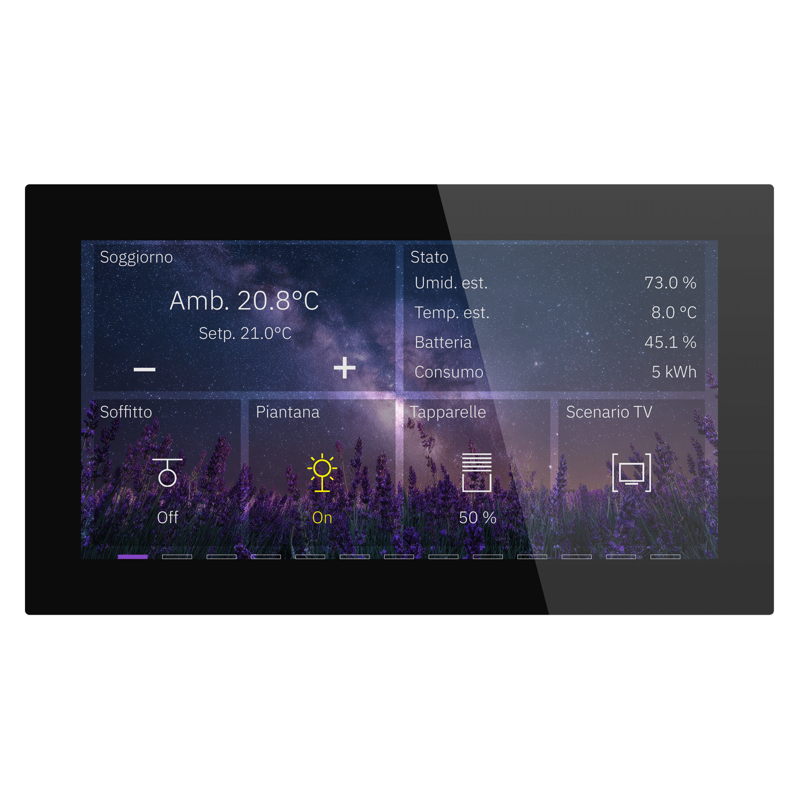 MDT - Touch KNX Smart in vetro nero, 6", KNX Data Secure