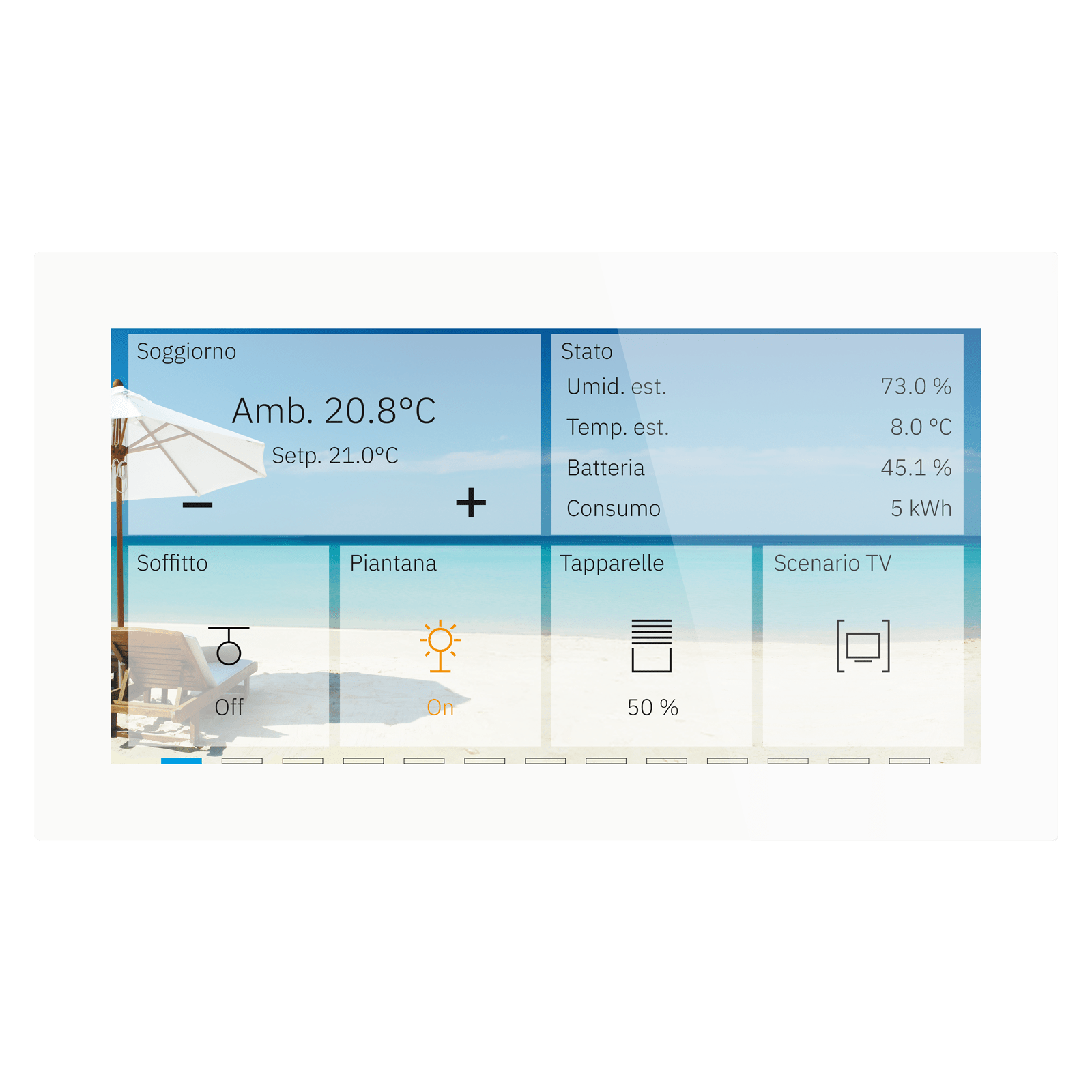 MDT - Touch KNX Smart in vetro bianco, 6", KNX Data Secure