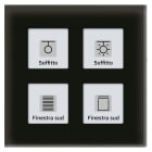 MDT - Tastiera KNX vetro 4 tasti plus + T°, nero