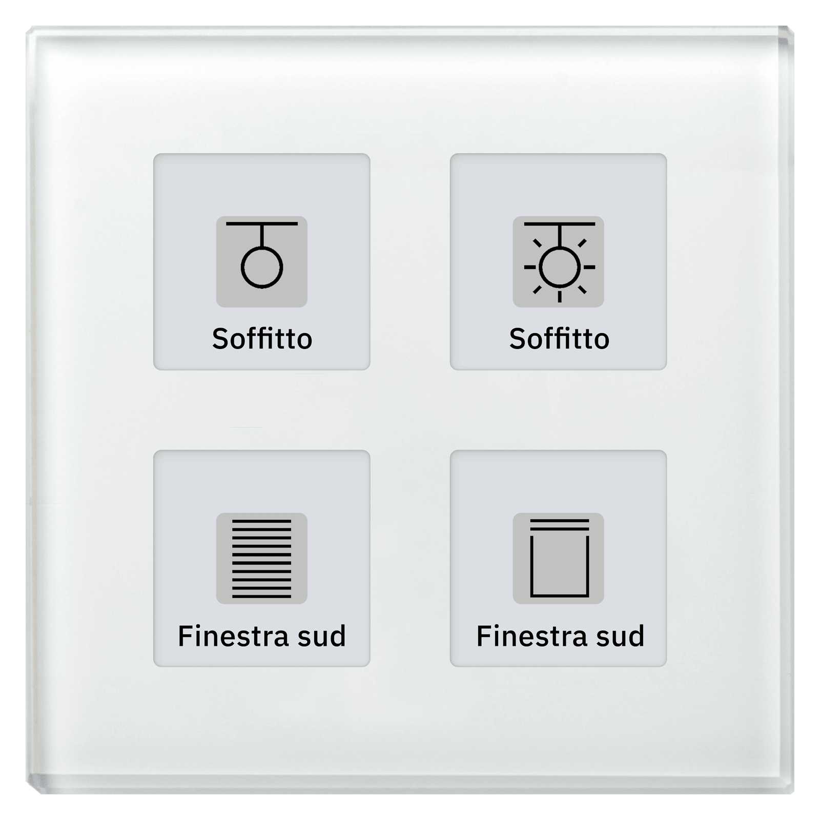 MDT - Tastiera KNX vetro 4 tasti plus + T°, bianco